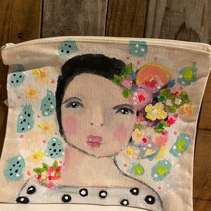 COPY - COPY - Hand painted canvas pouch. Wearable Art